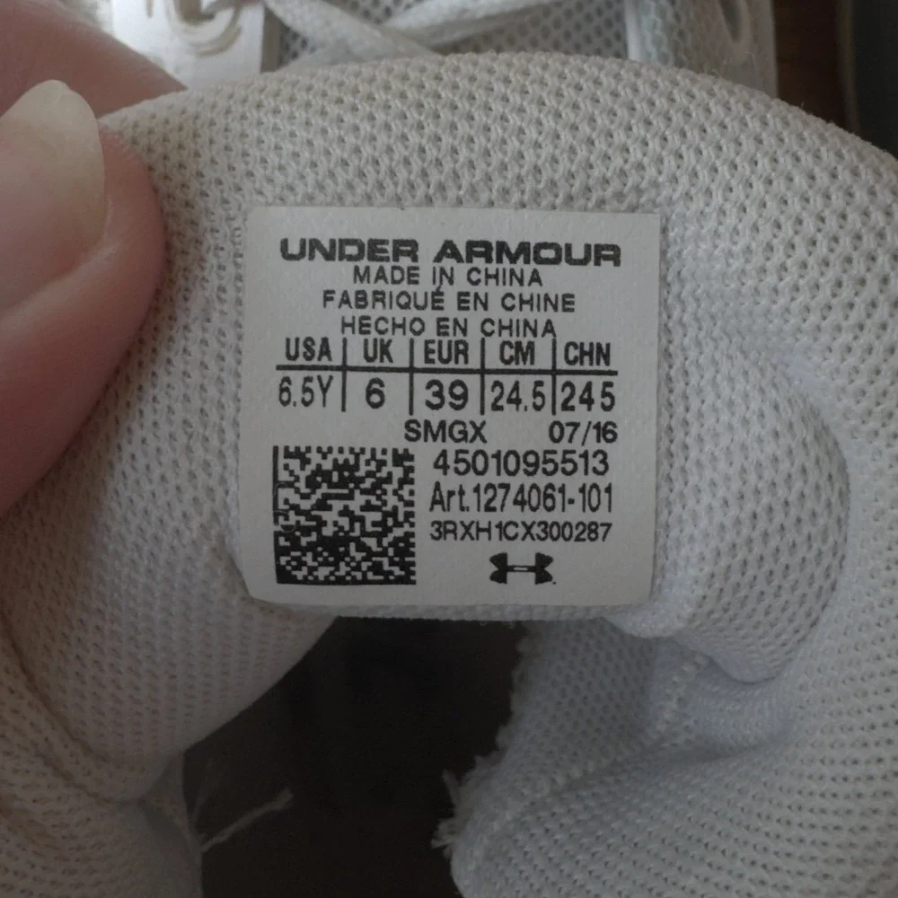 Under Armour Curry 3 White Grey Basketball Shoes 1274061-101 Boys 6.5Y Mens 6.5